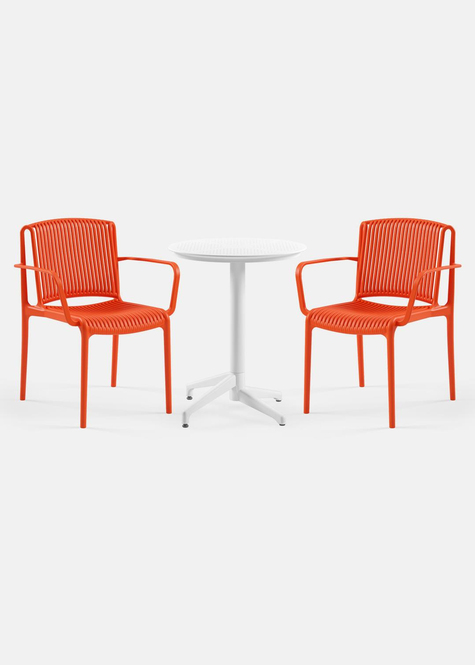 TİLİA BİSTRO SET MOON MASA SABİT Ø60 CM YUVARLAK - NES KOLTUK