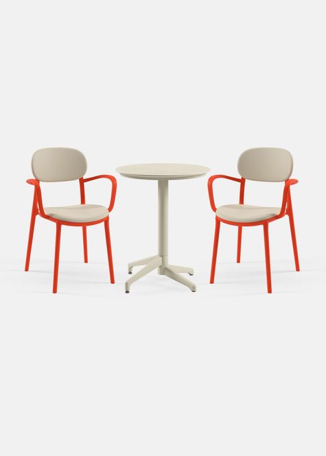TİLİA BİSTRO SET MOON MASA SABİT Ø60 CM YUVARLAK - DUO KOLTUK