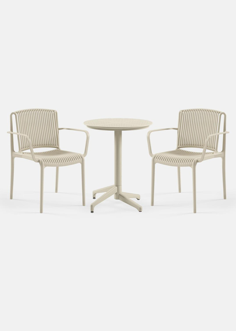 TİLİA BİSTRO SET MOON MASA SABİT Ø60 CM YUVARLAK - NES KOLTUK