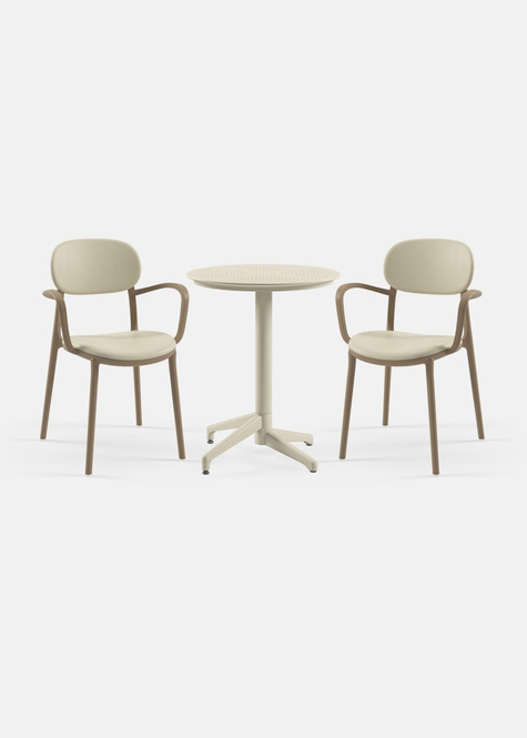 TİLİA BİSTRO SET MOON MASA SABİT Ø60 CM YUVARLAK - DUO KOLTUK