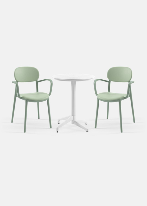 TİLİA BİSTRO SET MOON MASA SABİT Ø60 CM YUVARLAK - DUO KOLTUK