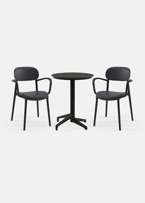 TİLİA BİSTRO SET MOON MASA SABİT Ø60 CM YUVARLAK - DUO KOLTUK