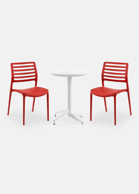 TİLİA BİSTRO SET MOON MASA SABİT Ø60 CM YUVARLAK - LOUİSE SANDALYE