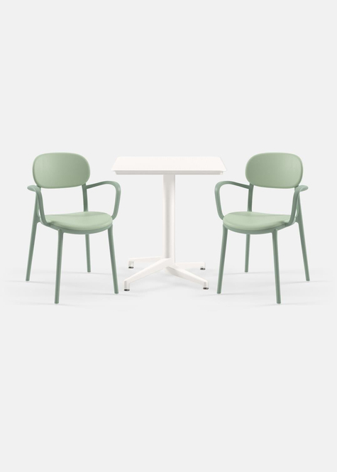 TİLİA BİSTRO SET MOON MASA SABİT 70X70 CM KARE - DUO KOLTUK
