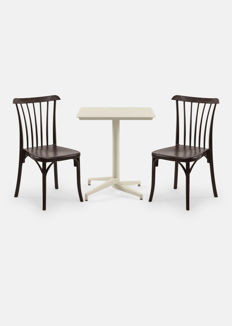 TİLİA BİSTRO SET MOON MASA SABİT 70X70 KARE - GOZO SANDALYE