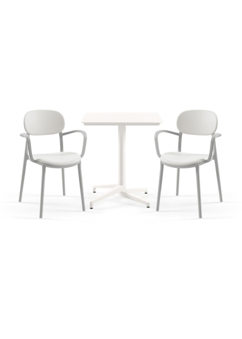 TİLİA BİSTRO SET MOON MASA SABİT 70X70 CM KARE - DUO KOLTUK
