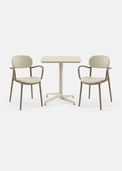 TİLİA BİSTRO SET MOON MASA SABİT 70X70 CM KARE - DUO KOLTUK