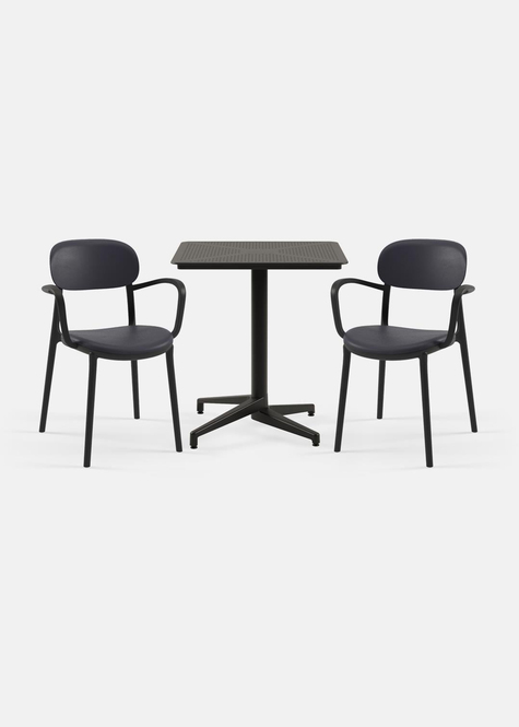 TİLİA BİSTRO SET MOON MASA SABİT 70X70 CM KARE - DUO KOLTUK