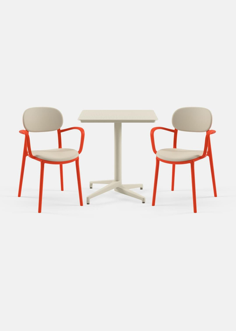 TİLİA BİSTRO SET MOON MASA SABİT 70X70 CM KARE - DUO KOLTUK