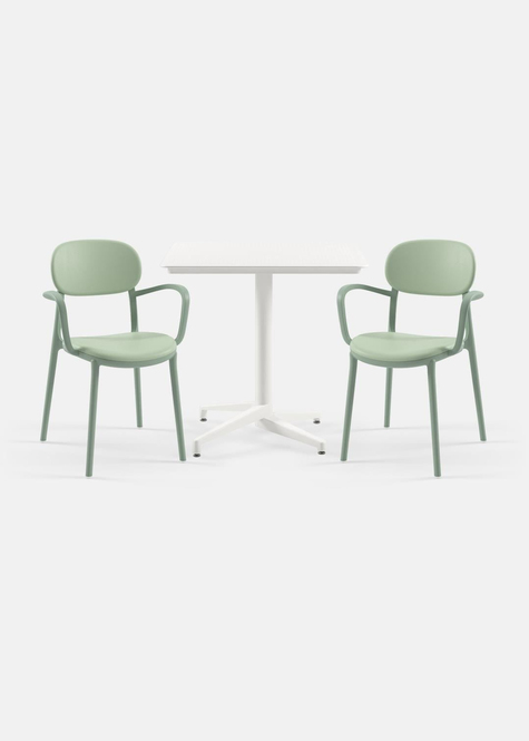 TİLİA BİSTRO SET MOON MASA SABİT 80X80 CM KARE - DUO KOLTUK