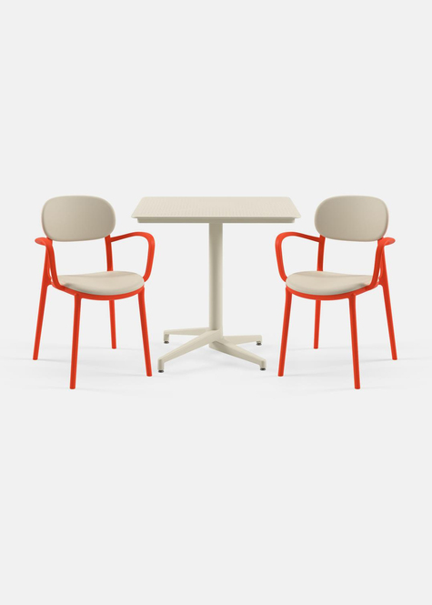 TİLİA BİSTRO SET MOON MASA SABİT 80X80 CM KARE - DUO KOLTUK
