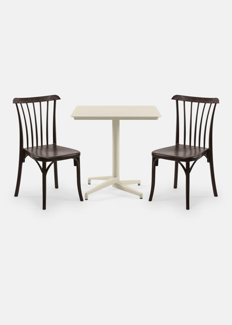 TİLİA BİSTRO SET MOON MASA SABİT 80X80 KARE - GOZO SANDALYE