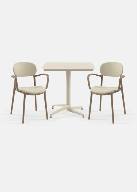 TİLİA BİSTRO SET MOON MASA SABİT 80X80 CM KARE - DUO KOLTUK