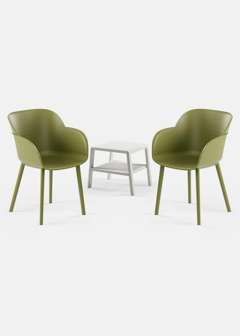 TİLİA MİNİ COFFE SET JOKER SEHPA 43X43 - SHELL-P KOLTUK