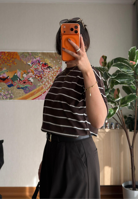 Asana Şeritli Basic T-Shirt