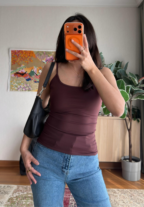 Benika Basic Askılı Atlet Bordo