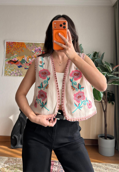 Blossom Nakışlı Yelek
