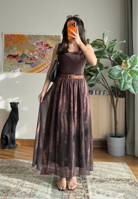 Daki Kemerli Tül Etek 