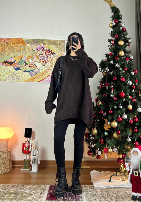Mirua Basic Oversize Triko Kazak Kahve