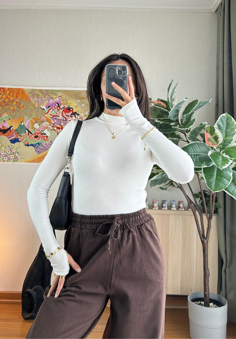 Mitsu Parmak Geçmeli Body Ekru