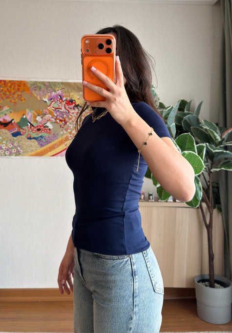 Oys Basic Fit T-Shirt Lacivert