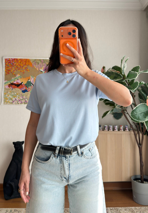 Oys Basic T-Shirt Mavi