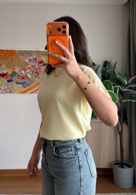 Oys Basic T-Shirt Sarı