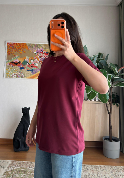 Oys Basic T-Shirt Bordo