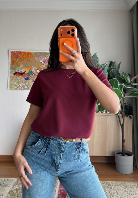 Oys Basic T-Shirt Bordo