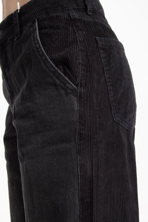 Antrasit Arkası Kadife Loose Fit Jean