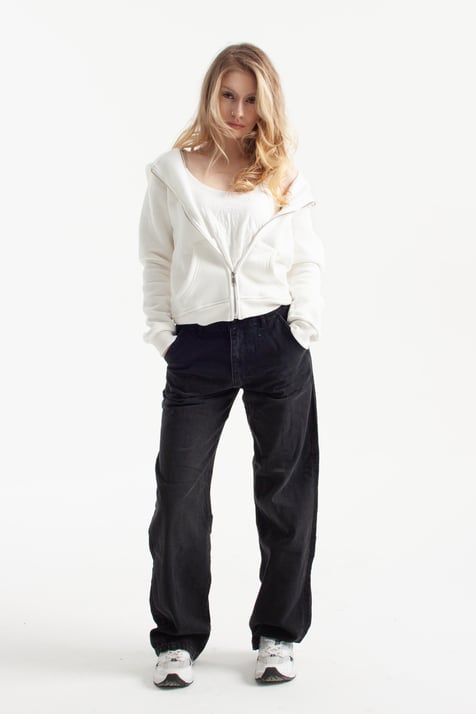 Antrasit Arkası Kadife Loose Fit Jean