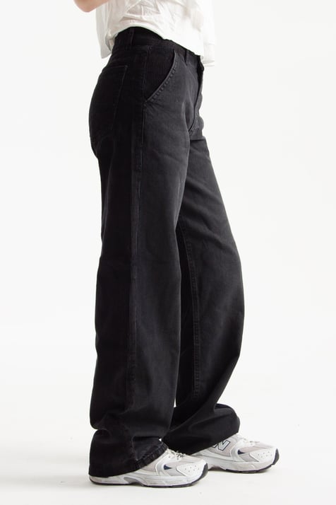 Antrasit Arkası Kadife Loose Fit Jean