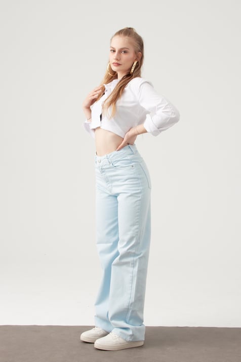 Bebek Mavisi Straight Jean