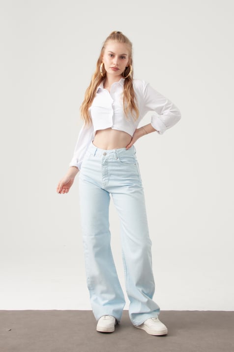 Bebek Mavisi Straight Jean