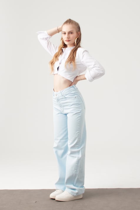 Bebek Mavisi Straight Jean