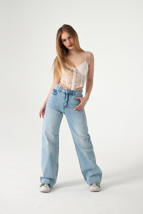 Buz Mavi Tint Straight Jean