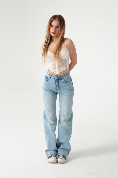 Buz Mavi Tint Straight Jean
