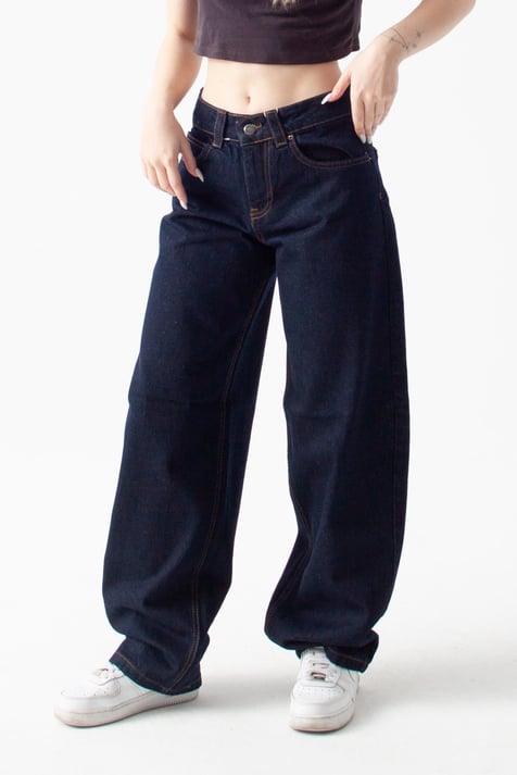 Koyu İndigo Baggy Baloon Jean