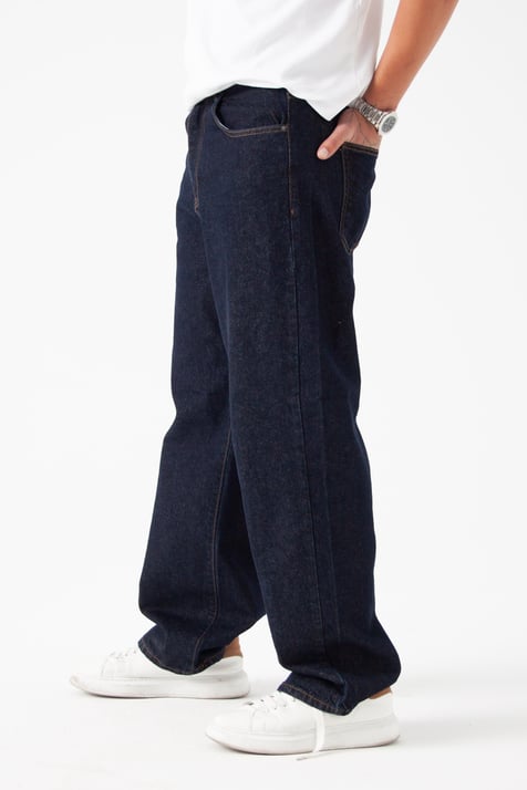 Koyu İndigo Relaxed Baggy Jean