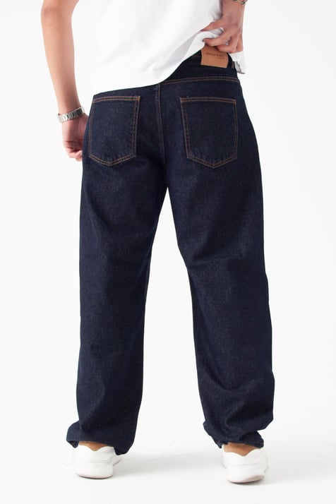 Koyu İndigo Relaxed Baggy Jean