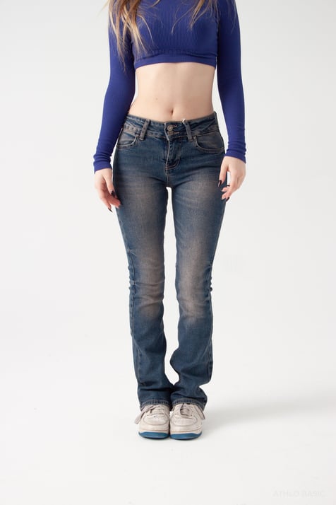 Koyu Mavi Tint Bootcut Jean