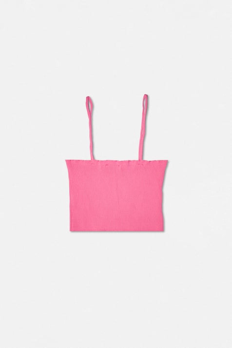 Pembe İnce Askılı Crop