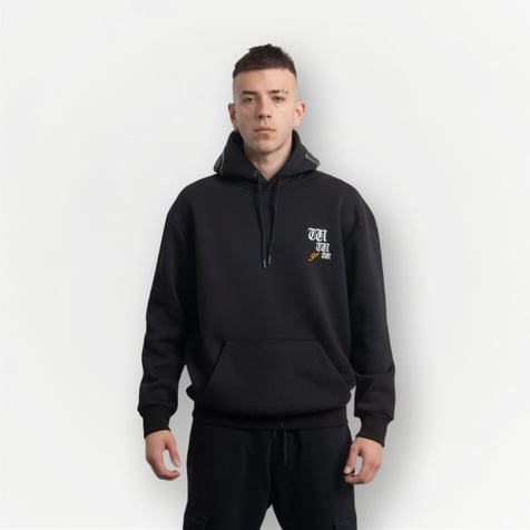 Siyah San Francisco Basketball Team Nakış Detaylı Hoodie
