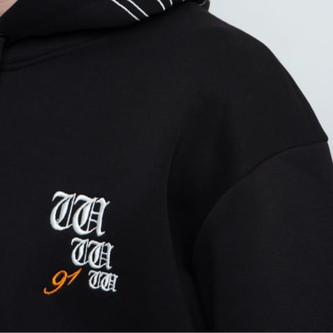 Siyah San Francisco Basketball Team Nakış Detaylı Hoodie