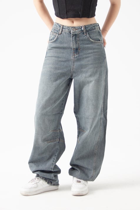 Soluk Mavi Baggy Jean