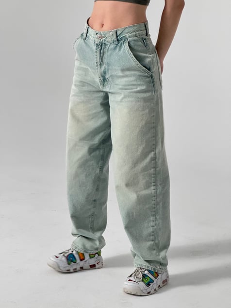 Su Yeşili Skater Jean