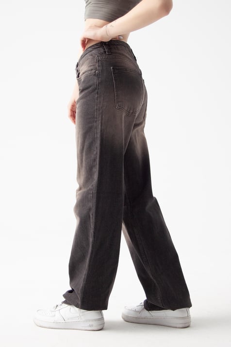 Vintage Kahve Orta Bel Straight Jean