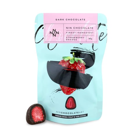 Bitter Çikolata Kaplı Kurutulmuş Çilek Draje 80g
