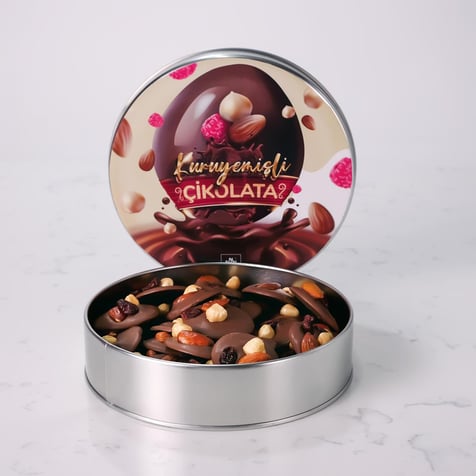 Kuruyemişli Çikolata Metal Kutu 550 gr