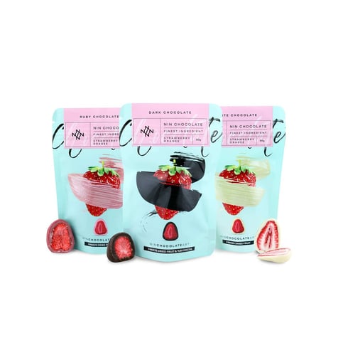 Sütlü, Bitter Ve Beyaz Çikolata Kaplı Çilek Draje Seti (3 X 80 Gr)